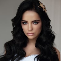 tanned model in water