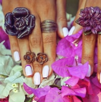 tanned model in water